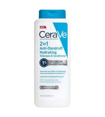 CeraVe 2-in-1 Anti-Dandruff Hydrating Shampoo and Conditioner – 8 oz 355ml