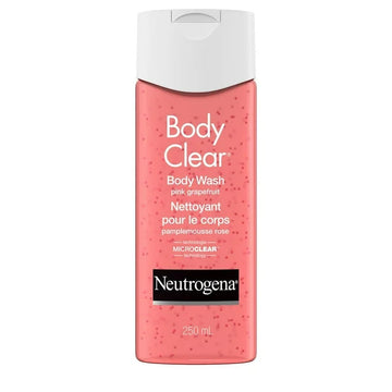 Neutrogena Body Clear Acne Body Wash - Maximum Strength Salicylic Acid, Vitamin C - Oil Free - Pink Grapefruit Scent, 250 mL