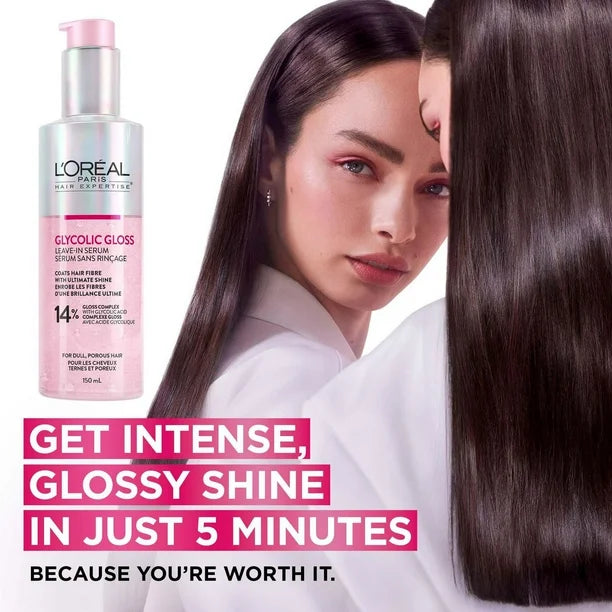 Leave In Serum Glycolic Gloss Hair Expertise, Enhance Shine and Smoothness, 150ml