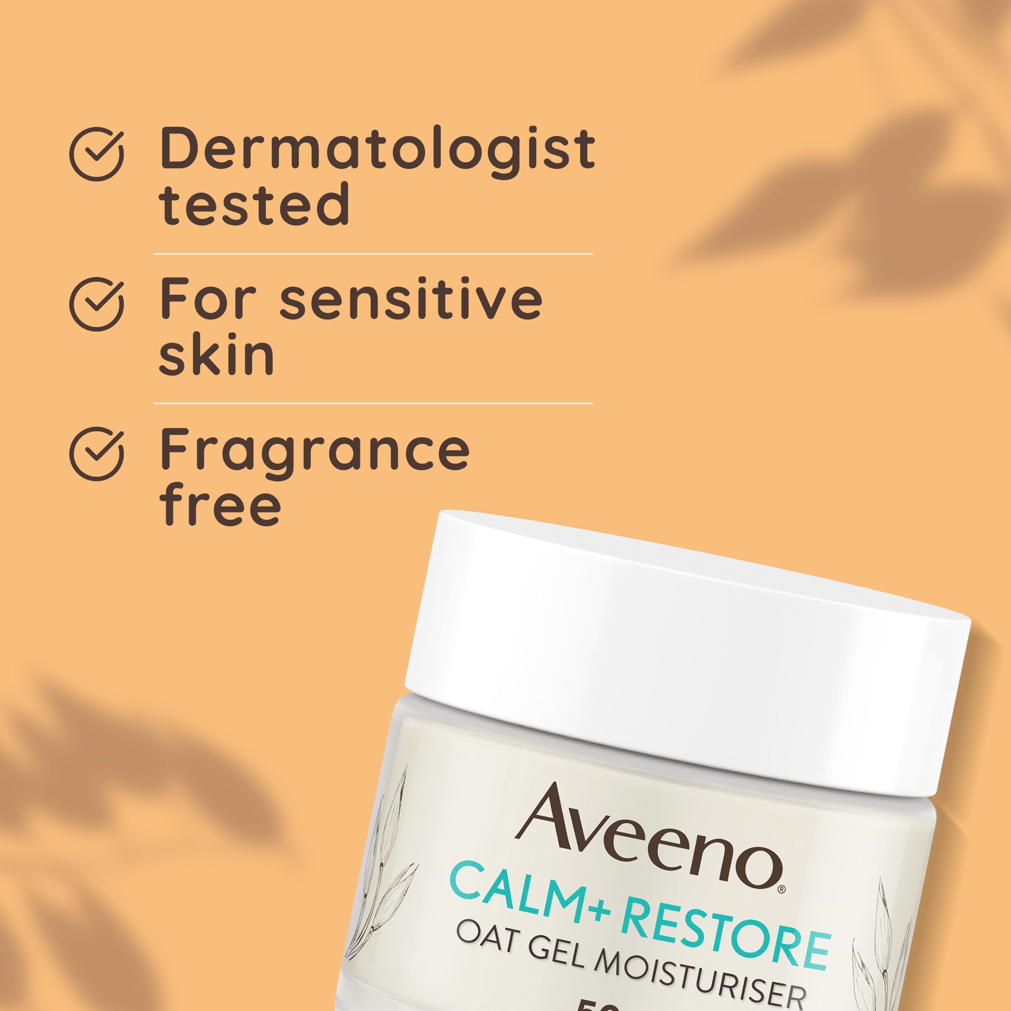 Aveeno Face Calm And Restore Oat Gel Moisturiser 50ml