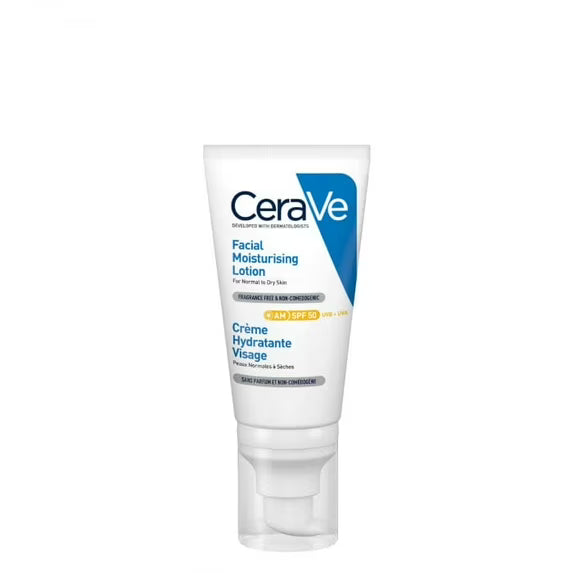 CeraVe AM Facial Moisturising Lotion SPF50 for Normal to Dry Skin 52ml