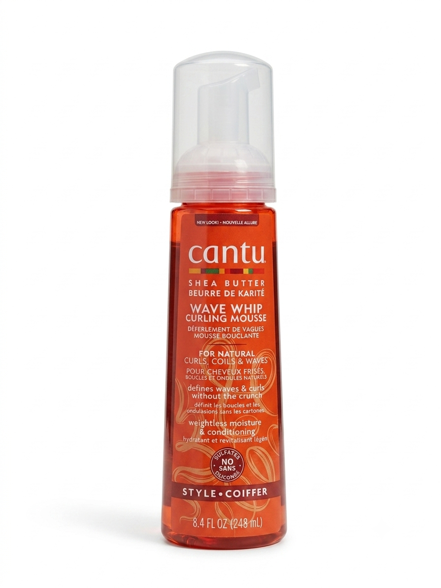 Cantu Wave Whip Curling Mousse with Shea Butter, 8.4 fl oz