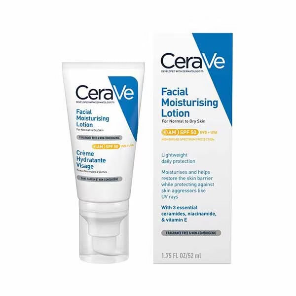 Cerave AM Facial Moisturiser SPF50 Normal to Dry Skin 52ml in Sri Lanka