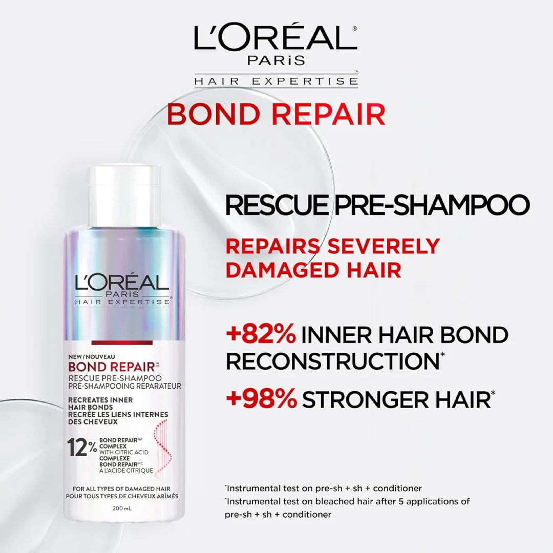 L’Oréal Paris Hair Expertise Bond Repair Rescue Pre-Shampoo Treatment – 200ml | Strengthen & Repair Hair