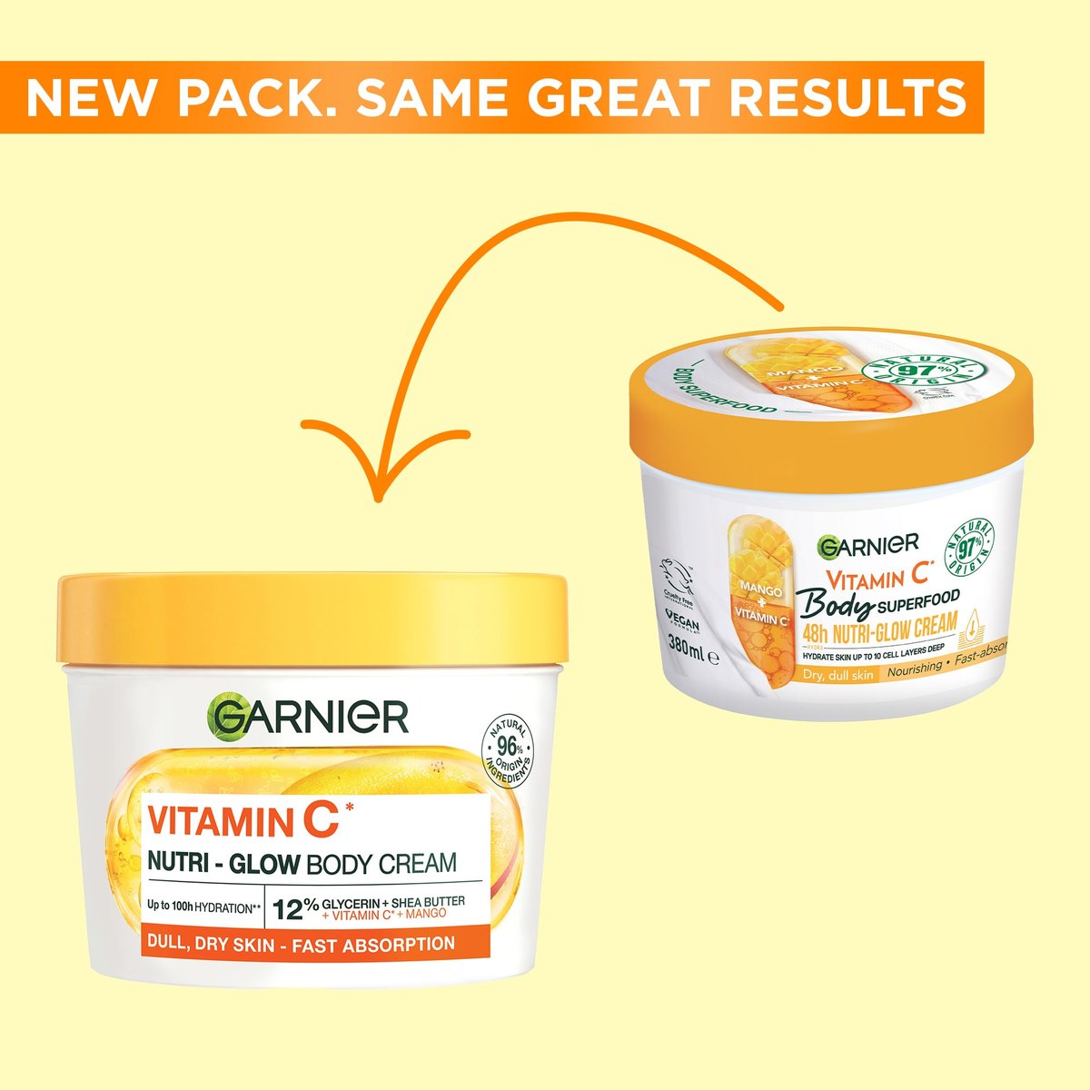 Garnier Vitamin C Nutri – Glow Body Cream 380ml
