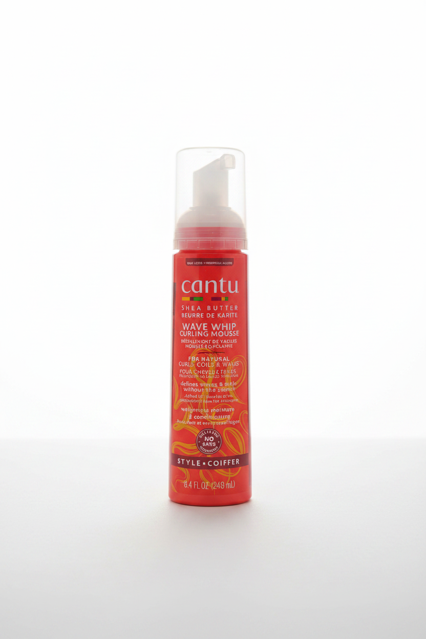 Cantu Wave Whip Curling Mousse with Shea Butter, 8.4 fl oz