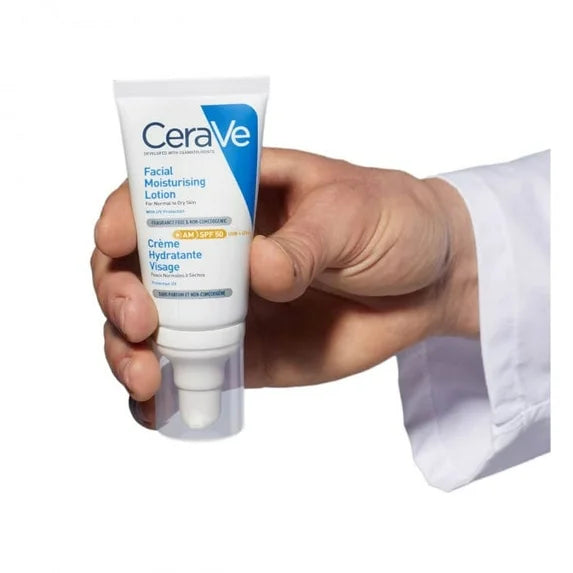 CeraVe AM Facial Moisturising Lotion SPF50 for Normal to Dry Skin 52ml