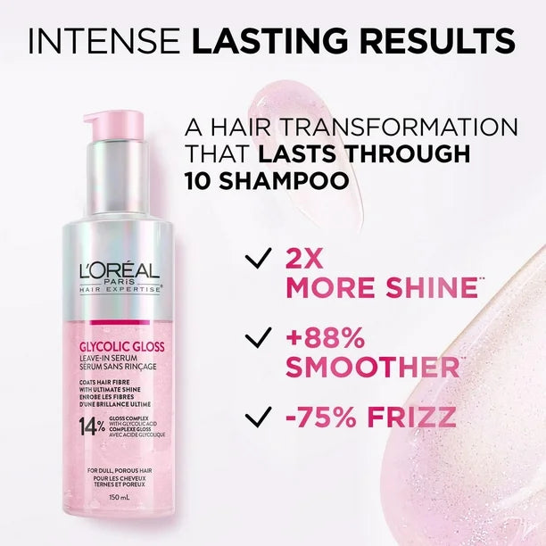 Leave In Serum Glycolic Gloss Hair Expertise, Enhance Shine and Smoothness, 150ml